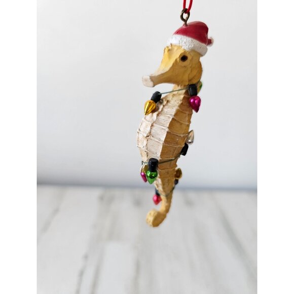 Seahorse string light ornament Santa Xmas tree - Picture 4 of 9